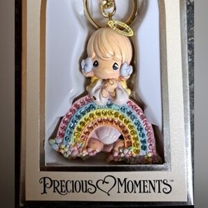 Precious Moments Praying Angel with Rainbow Bag Charm / Keychain